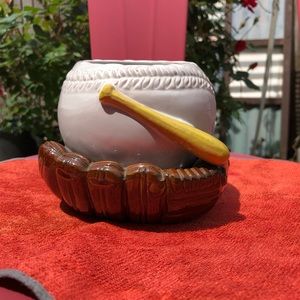 Vintage RUBENS Baseball Glove, Ball, Bat Ceramic